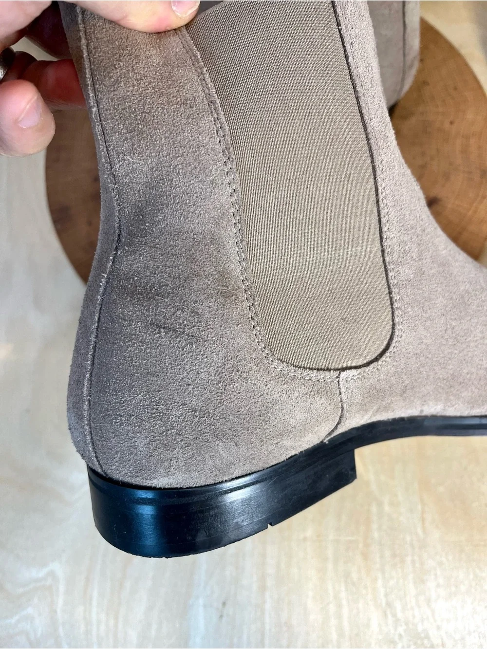 Express Men's Gray Taupe Suede Chelsea Boots Size 11